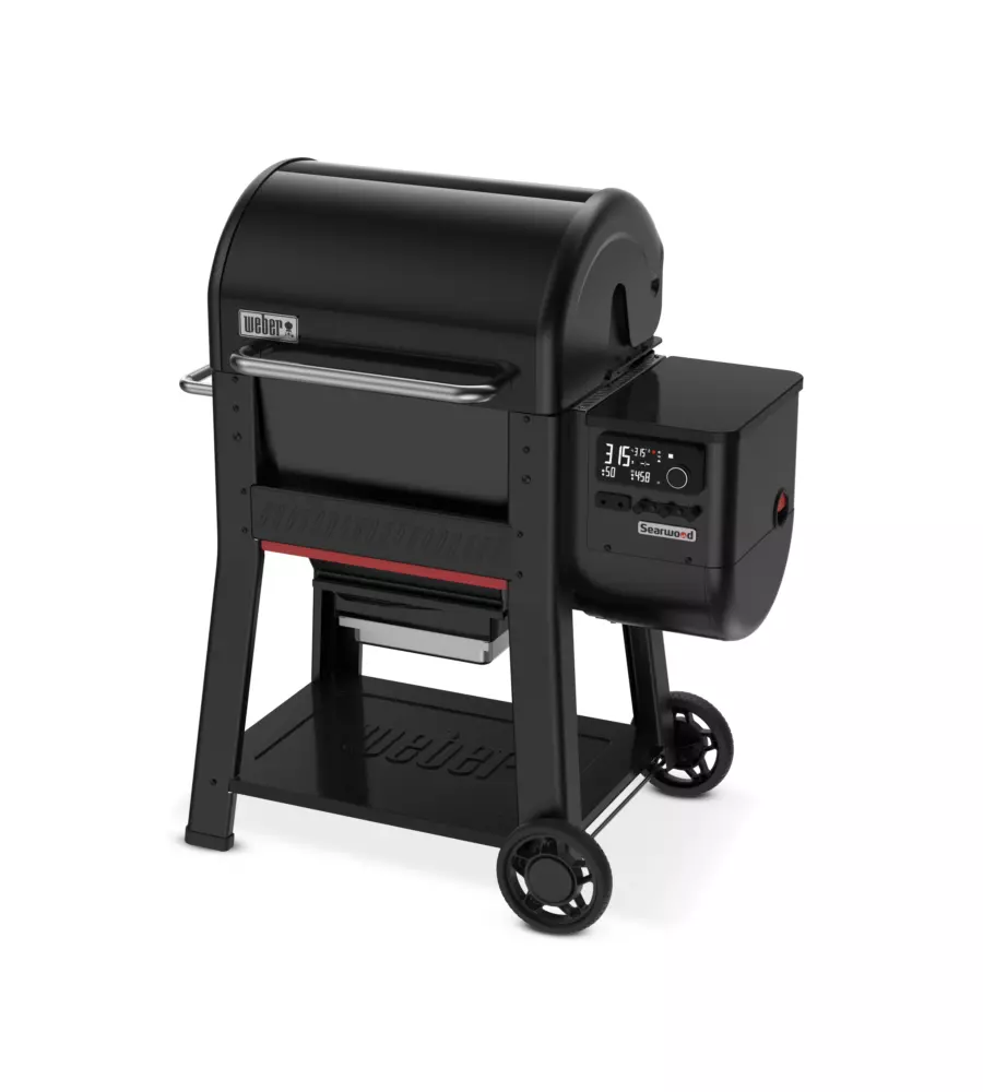 Barbecue a pellet weber "searwood" nero con griglia 61x45 cm