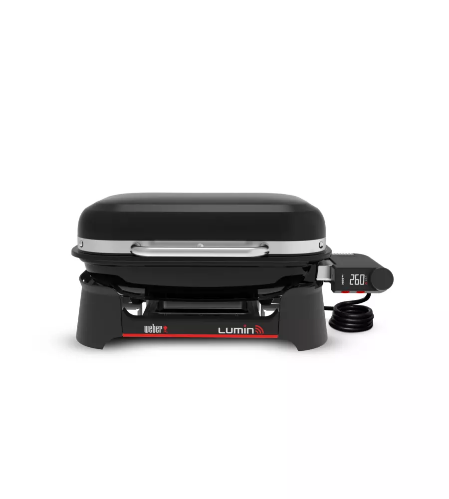 Barbecue elettrico weber "lumin smart black" nero con griglia 49x33 cm