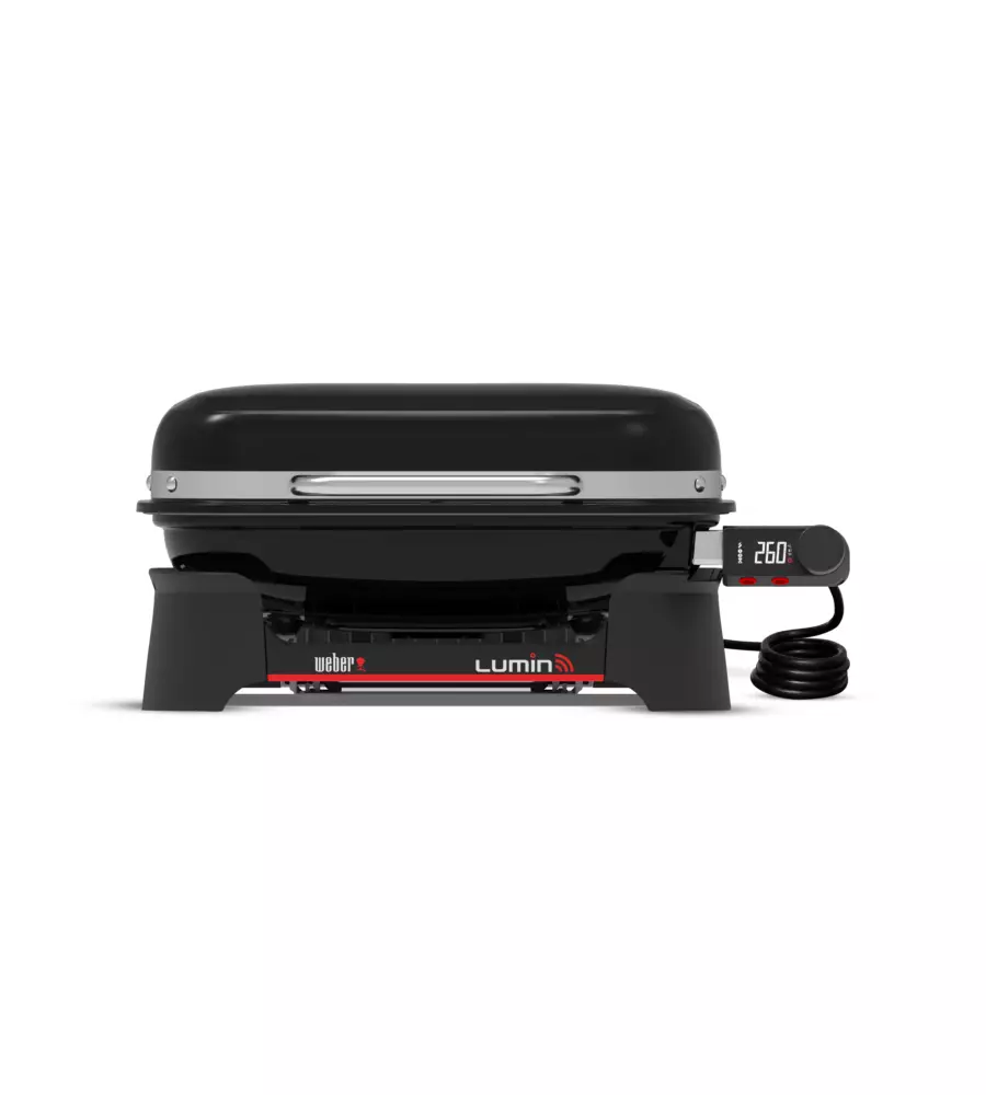 Barbecue elettrico weber "lumin smart black" nero con griglia 49x33 cm