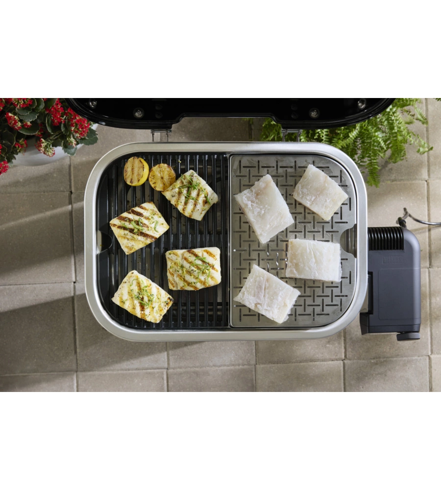 Barbecue elettrico weber "lumin smart black" nero con griglia 49x33 cm