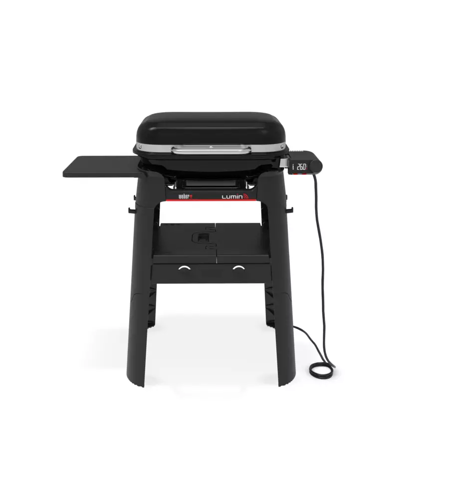 Barbecue elettrico weber "lumin smart black" nero con griglia 49x33 cm