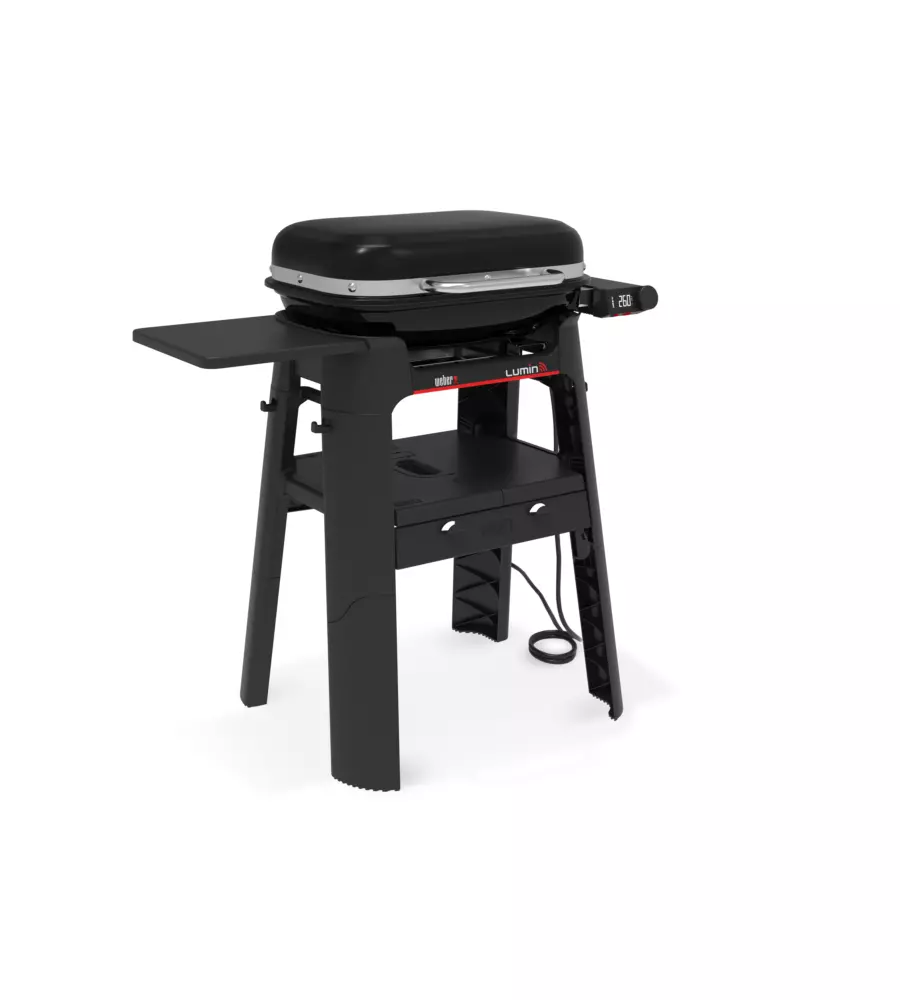 Barbecue elettrico weber "lumin smart black" nero con griglia 49x33 cm