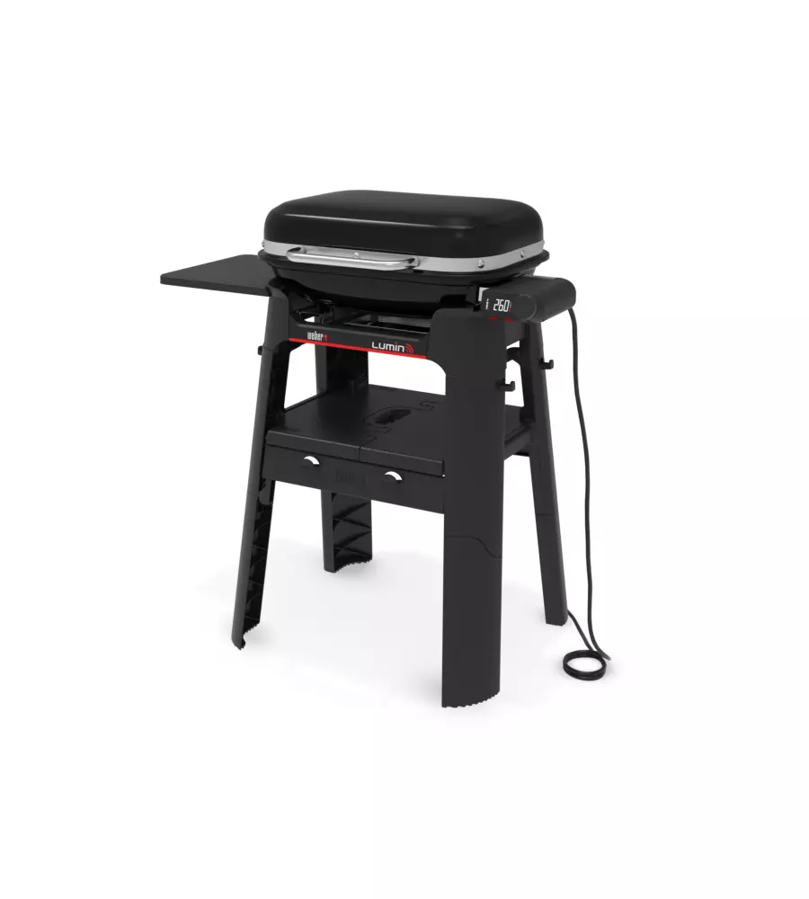 Barbecue elettrico weber "lumin smart black" nero con griglia 49x33 cm