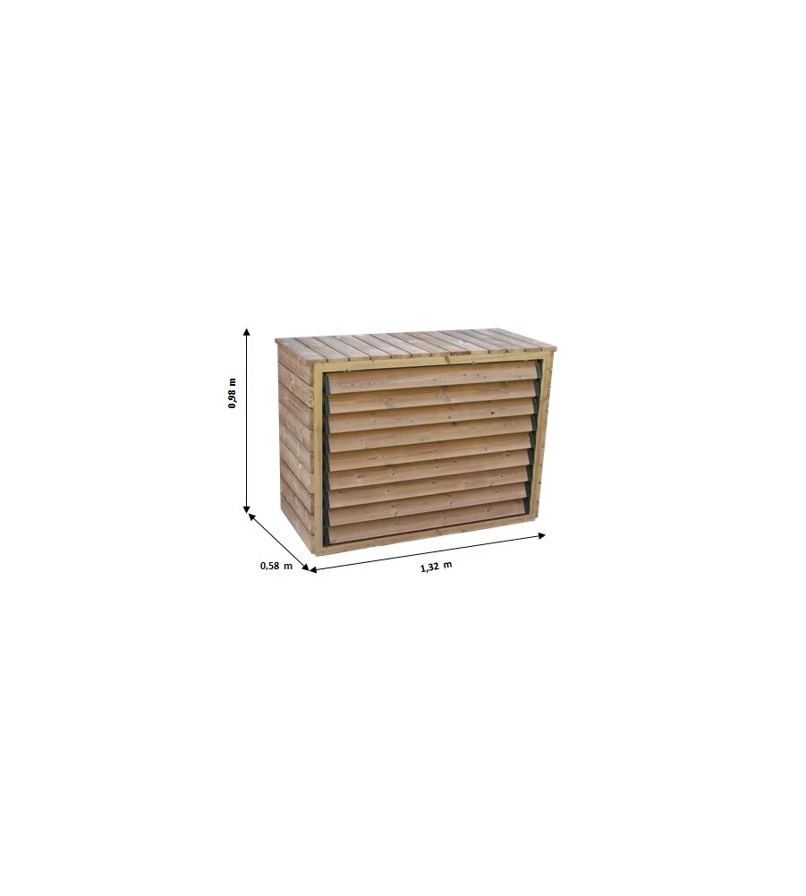 Copri climatizzatore habrita 'cc 1306' in legno termo trattato e veneziane mobili 132x58x98 cm