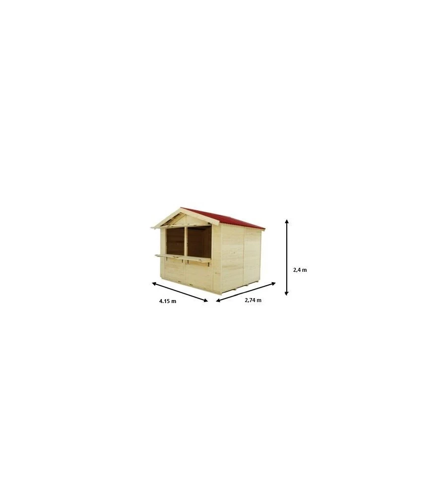 Chiosco in legno da esterno habrita 'sylva 4024' 415x274x240 cm