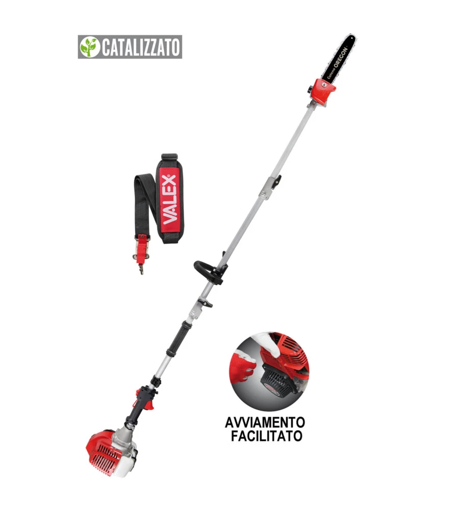 Potatore a catena telescopico a scoppio valex "1491974" barra 30cm altezza 300cm motore 32.5cc