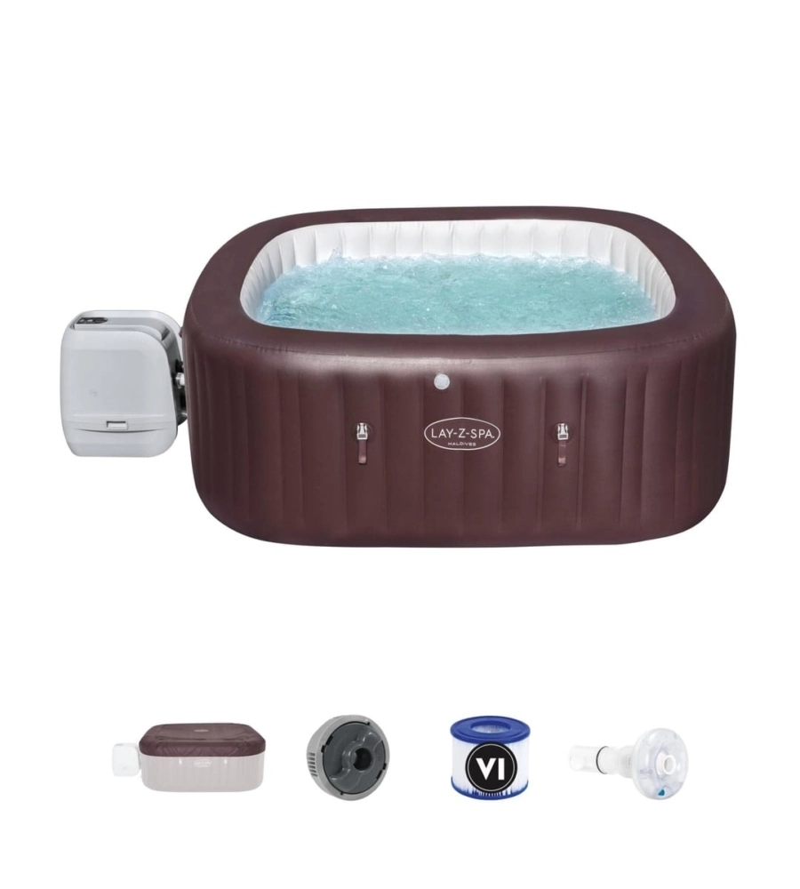 Piscina idromassaggio gonfiabile bestway "lay-z-spa maldives hydrojet pro" per 5-7 persone