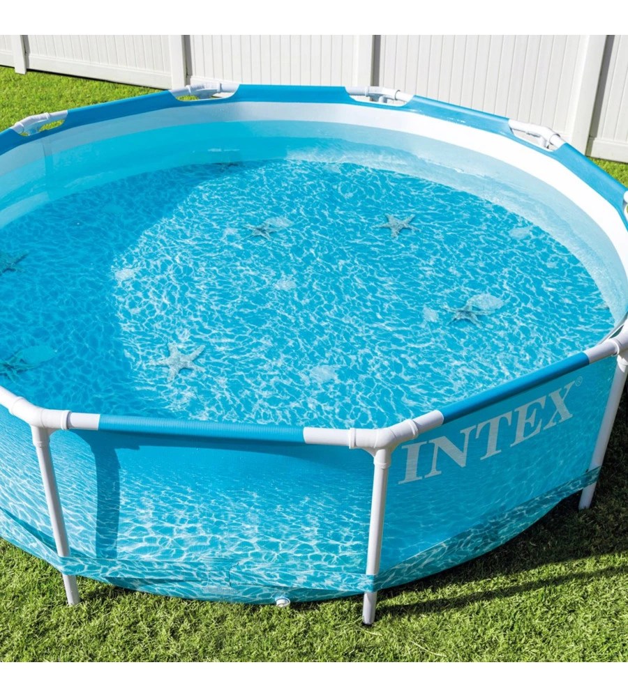 Piscina fuori terra rotonda intex "prisma frame beachside" 305x305x76 cm - cod. 28208np