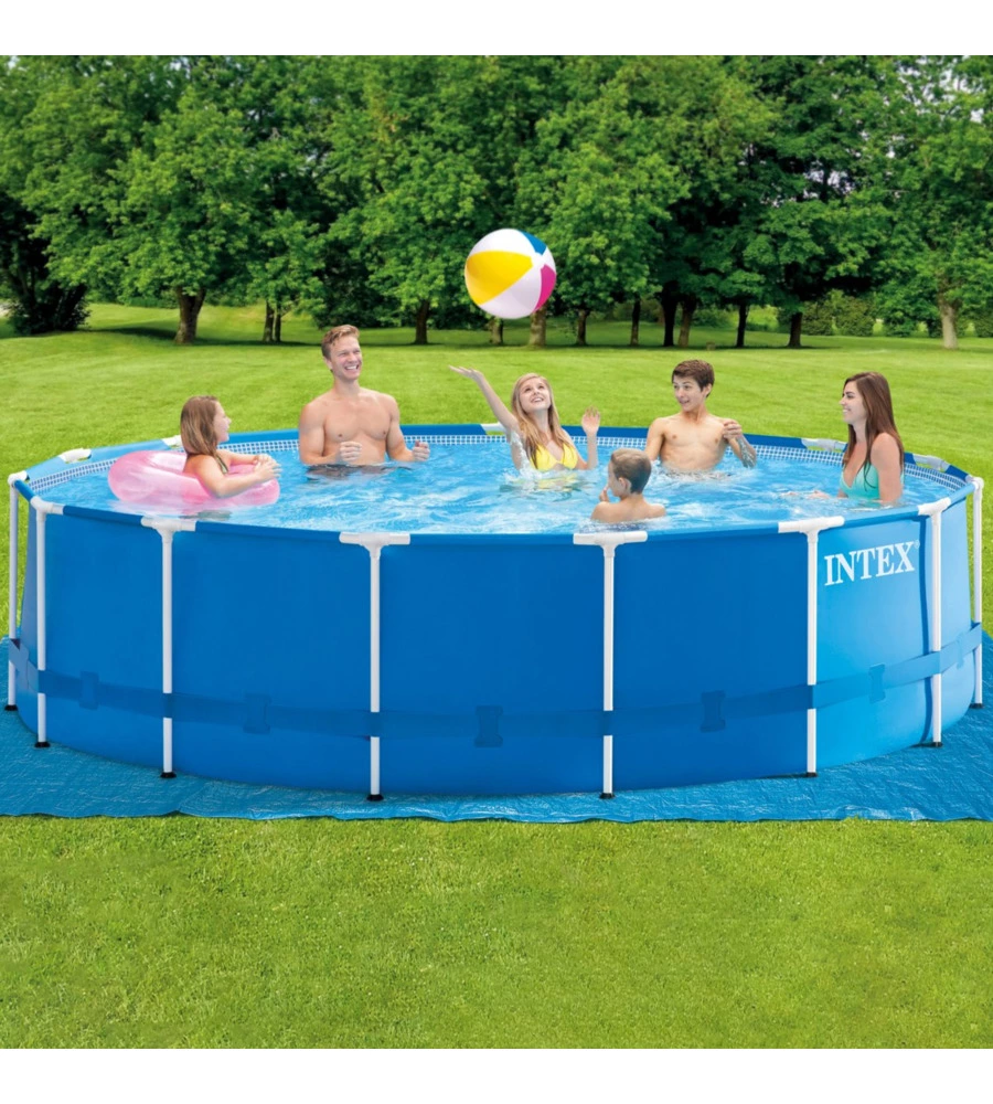 Piscina fuori terra rotonda intex "metal frame" 457x457x122 cm - cod. 28242np