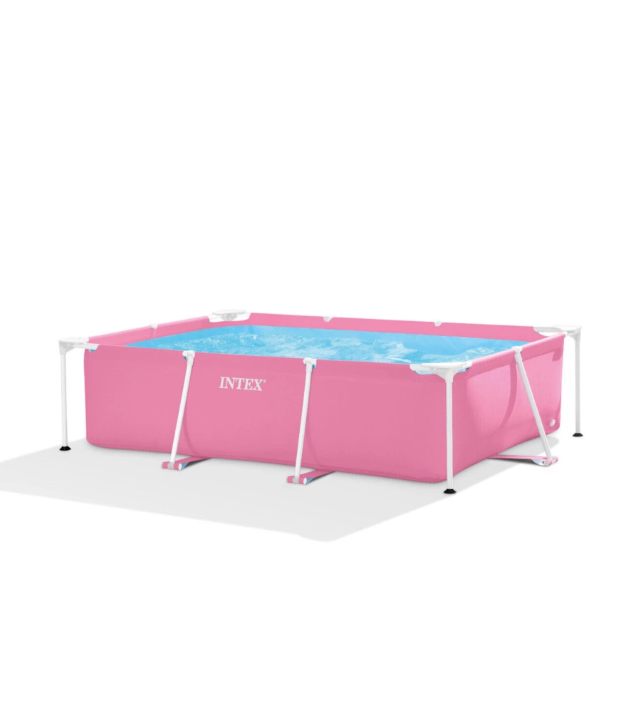 Piscina fuori terra rettangolare intex "rectangular frame" rosa 220x150x60 cm - cod. 28266np