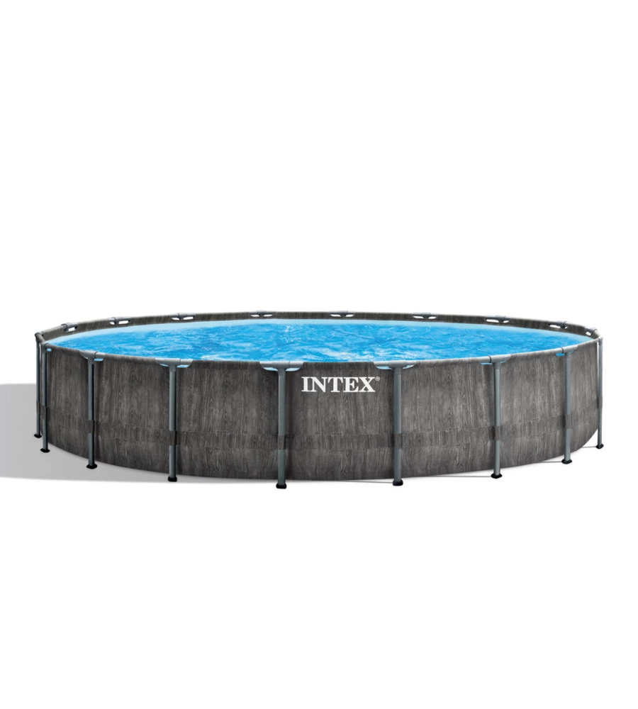 Piscina fuori terra rotonda intex "prisma frame greywood" 549x549x122 cm - cod. 26744np