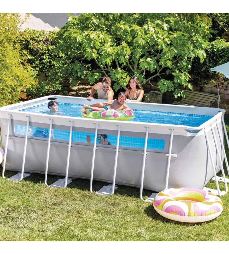 Piscina fuori terra rettangolare intex "prisma frame clearview" 400x200x122 cm - cod. 26770np