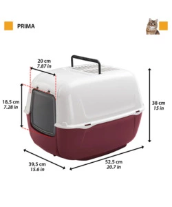 Lettiera toilette gatto chiusa ferplast 'prima' assortiti 39,5x52,5x38 cm