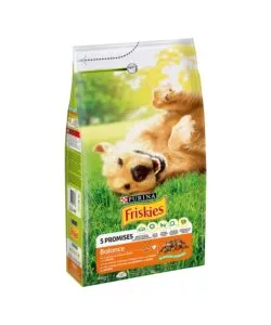 Crocchette per cani purina friskies 'balance' adulti di tutte le taglie con pollo, manzo e verdure 4 kg