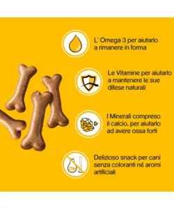 Biscotti per cani pedigree "biscrok multi mix" adulto di tutte le taglie con vitamine, calcio e omerga 3 500 gr