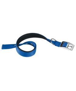 Collare in nylon morbido e imbottito modello ny cs630 per cane di colore blu.