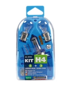 Kit lampade di ricambio 8 pz, alogena h4 - 12v  58152