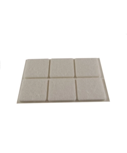 Feltrini adesivi quadrati - 30x30 mm. - bianco - 6 pz.