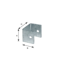 Supporto a 'u' per travi 90 x 90 x 91 spessore 3 mm.