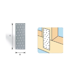 Giunto a piastra forato 60 x 140 mm.