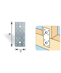 Giunto a piastra forato 100 x 35 mm.