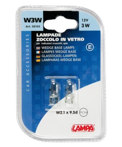 Coppia lampade zoccolo vetro 3w t10  58103