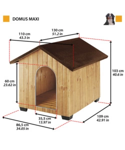 Cuccia per cani da esterno "domus maxi", 111,5x132x103,5 cm  - ferplast