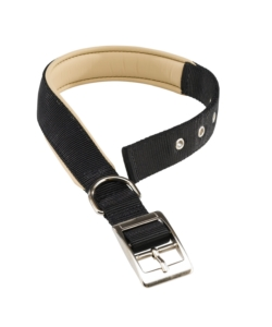 Collare in nylon imbottito per cane modello daytona nycs470 di colore nero.