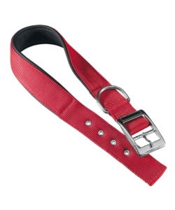 Collare daytona in nylon imbottito per cane colore rosso - mod nycs470.