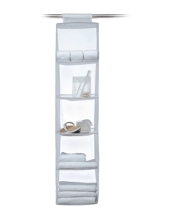 Ordinatore a 5 scomparti da armadio - organizer top class white