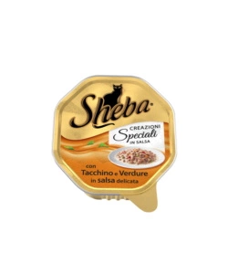 Sheba creazioni speciali in salsa con tacchino e verdure in una salsa delicata