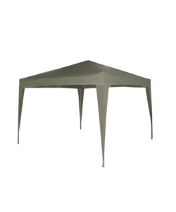 Gazebo da esterno pieghevole euro garden impermeabile in acciaio e poliestere grigio 3x3 metri