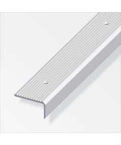 Profilo per scala  41 x 23  alluminio argento   forato