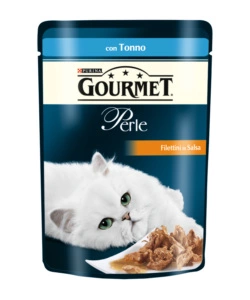 Gourmet perle - alimento umido per gatto, filettini in salsa con tonno, 85 gr.