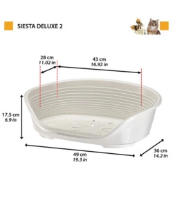 Cuccia da interno per cani e gatti 'siesta deluxe 2' bianco, 49x36x17,5 cm - ferplast