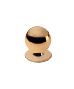 Pomolo a sfera in ottone -  20 mm. - lucido