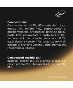 Cesar - umido per cani manzo e carote in salsa 150 gr