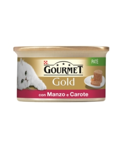 Gourmet gold, alimento umido per gatto, pat con verdure manzo e carote.