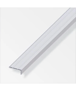 Profilo di chiusura per angoli 25x8 alluminio argentato - 2 metri.