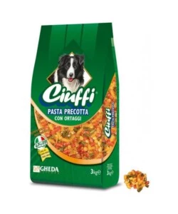 Pasta precotta per cani 'ciuffi'  con ortaggi - 7,5 kg