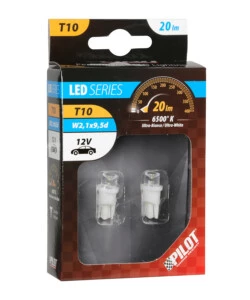 Lampada 1 led colour-led wide 12v - (t10) - w2,1x9,5d - 2 pz  - d/blister - bianco  58146