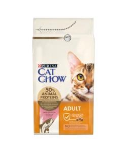 Crocchette per gatto adulto 'cat chow'  al salmone, 1,5 kg - purina