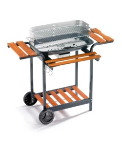 Barbecue a carbone 60-40 alc in acciaio inox, 60,5x33x96 cm - ompagrill