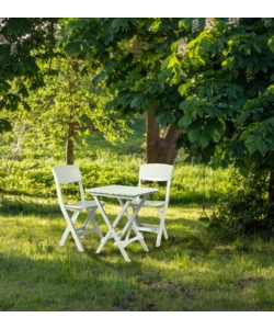 Tavolo da esterno pieghevole "roxy" in polipropilene colore bianco, 45x52x60 cm