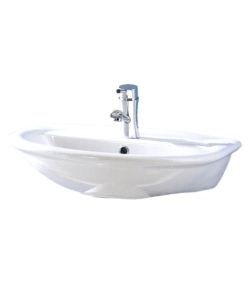 Lavabo in ceramica bianco 'serie fiore'.