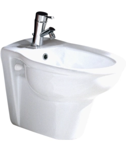 Bidet sospeso in ceramica bianco 'serie fiore'.