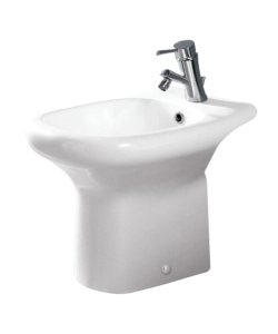 Bidet a terra in ceramica bianco 'serie touring'.