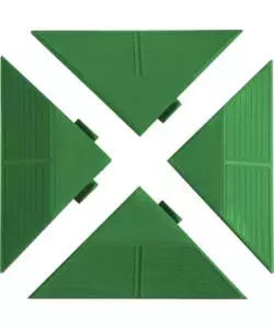 Kit con 4 angoli per pavimentazione esterna colore verde, 200x200x270mmx48mm