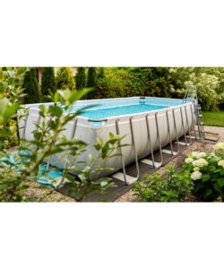 Piscina fuori terra rettangolare bestway "power steel frame" 732x366x132 cm con pompa, telo e scaletta - cod. 56475