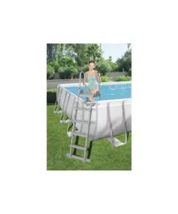 Piscina fuori terra rettangolare bestway "power steel frame" 732x366x132 cm con pompa, telo e scaletta - cod. 56475